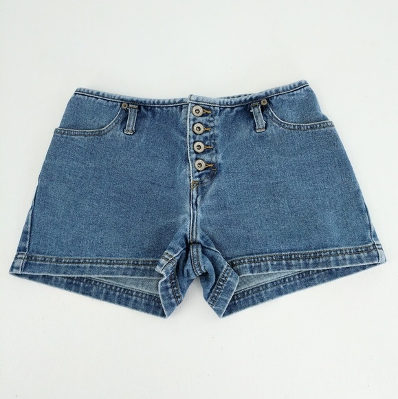 VINTAGE 90's | No Excuses Denim Button Up Shorts - Picture 1 of 7